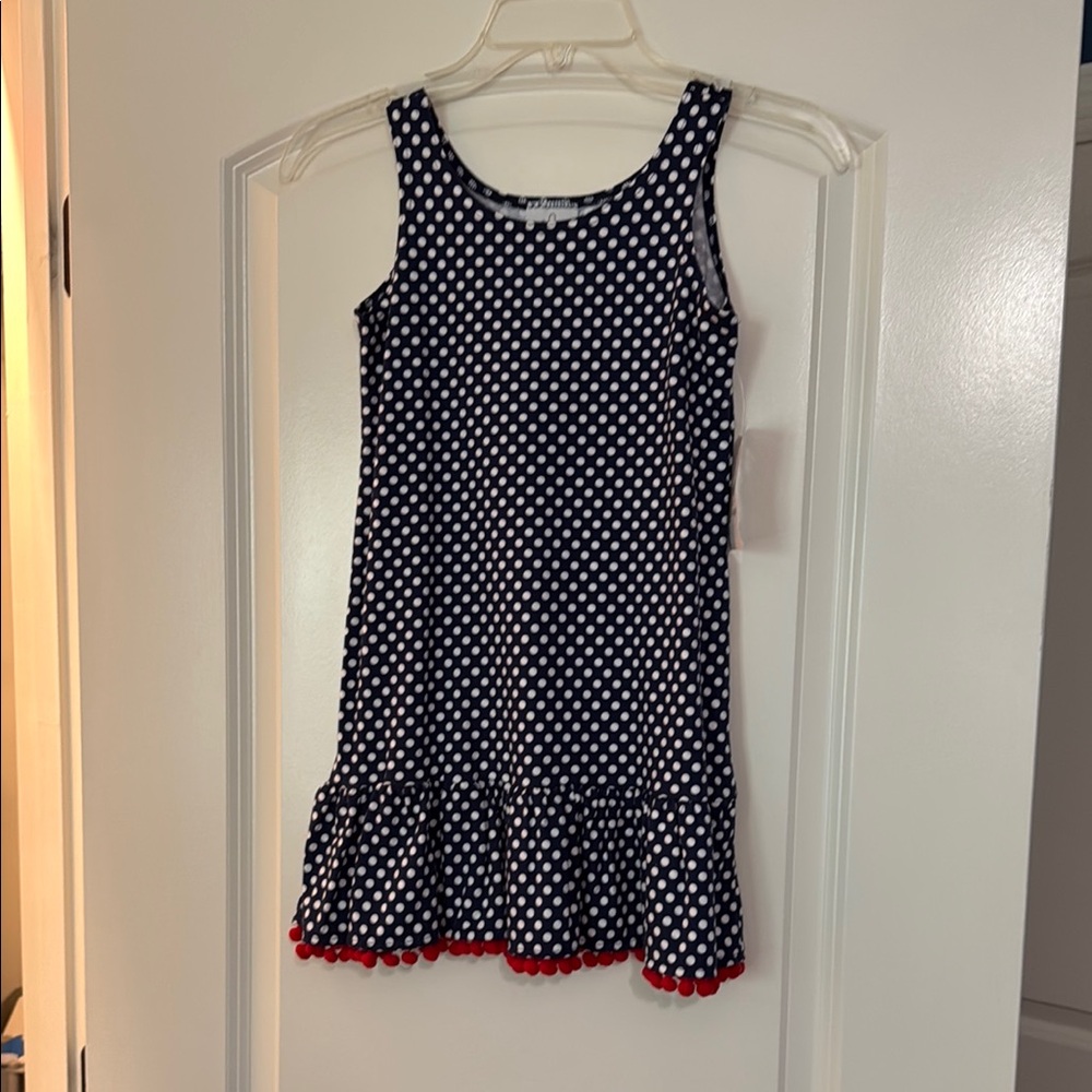 Blue and White Ruffled Sleeveless Sundress